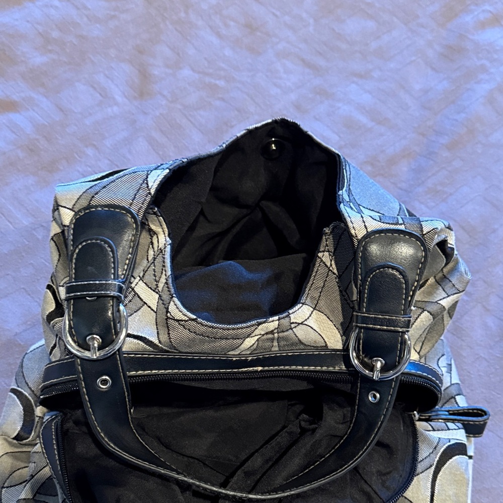 Source Unknown Black And Gray Patterned Shoulder … - image 4